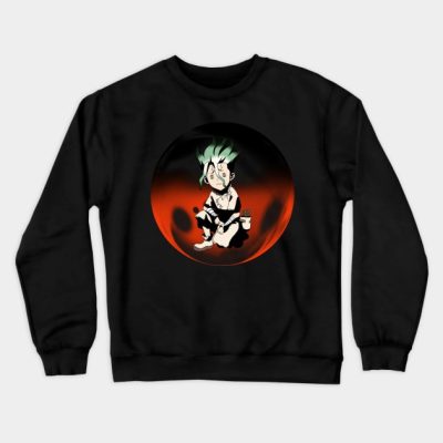 Senku Ishigami Dr Stone Closed Eyes Chibi Crewneck Sweatshirt Official Dr. Stone Merch