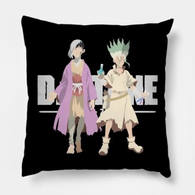 Senku And Gen Throw Pillow Official Dr. Stone Merch