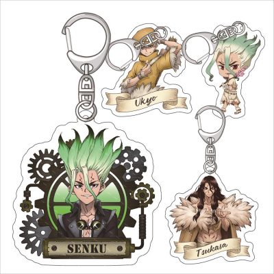 Acrylic Figure Keychain Anime Dr STONE Characters Ishigami Senkuu Amber Chrome Asagiri Gen Charm Pendant Keyring - Dr. Stone Shop