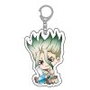 Anime Dr Stone Acrylic Keychain Cartoon Figure Ishigami Senkuu Amber Asagiri Gen Pendant Keyring Collections 1 - Dr. Stone Shop