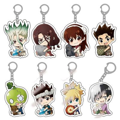 Anime Dr Stone Acrylic Keychain Cartoon Figure Ishigami Senkuu Amber Asagiri Gen Pendant Keyring Collections - Dr. Stone Shop