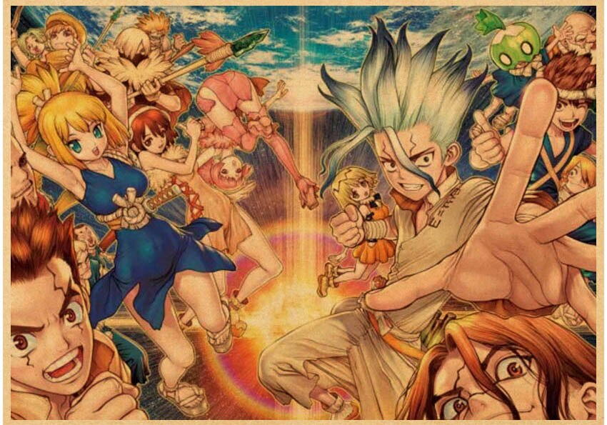 Japanese Anime Paintings Dr STONE Poster Classic Wall Artwork Prints Kraft Paper Vintage Pictures Home Decor 13 - Dr. Stone Shop