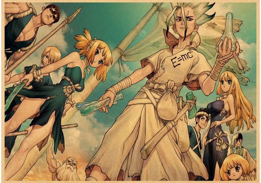 Japanese Anime Paintings Dr STONE Poster Classic Wall Artwork Prints Kraft Paper Vintage Pictures Home Decor 17 - Dr. Stone Shop