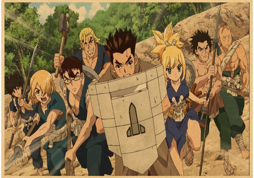Japanese Anime Paintings Dr STONE Poster Classic Wall Artwork Prints Kraft Paper Vintage Pictures Home Decor 19 - Dr. Stone Shop