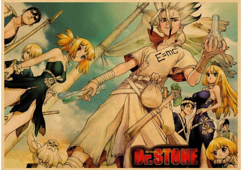 Japanese Anime Paintings Dr STONE Poster Classic Wall Artwork Prints Kraft Paper Vintage Pictures Home Decor 21 - Dr. Stone Shop