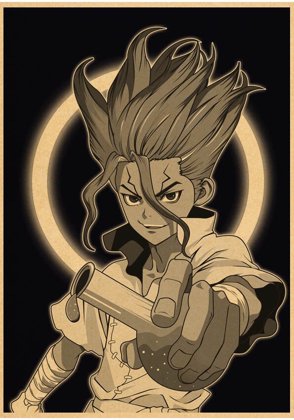 Japanese Anime Paintings Dr STONE Poster Classic Wall Artwork Prints Kraft Paper Vintage Pictures Home Decor 5 - Dr. Stone Shop