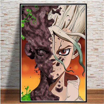 Nordic Anime Dr STONE Ishigami Senku Shishio Tsukasa Print Art Canvas Poster For Living Room Decor 10 - Dr. Stone Shop