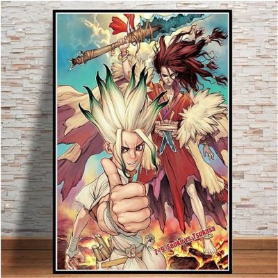 Nordic Anime Dr STONE Ishigami Senku Shishio Tsukasa Print Art Canvas Poster For Living Room Decor 6 - Dr. Stone Shop