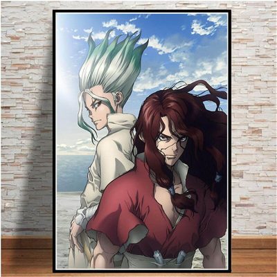 Nordic Anime Dr STONE Ishigami Senku Shishio Tsukasa Print Art Canvas Poster For Living Room Decor 9 - Dr. Stone Shop