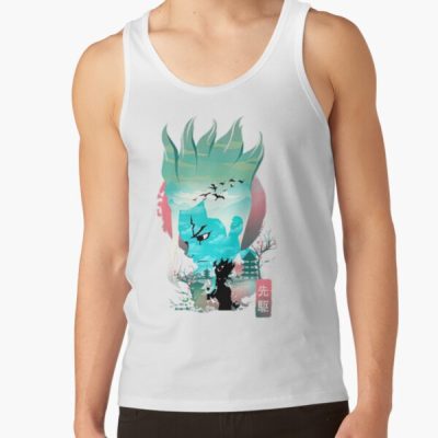 Dr Stone Anime Manga Senku Landscape Tank Top Official Dr. Stone Merch