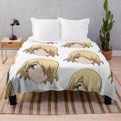 Ginro Head Design Throw Blanket Official Dr. Stone Merch