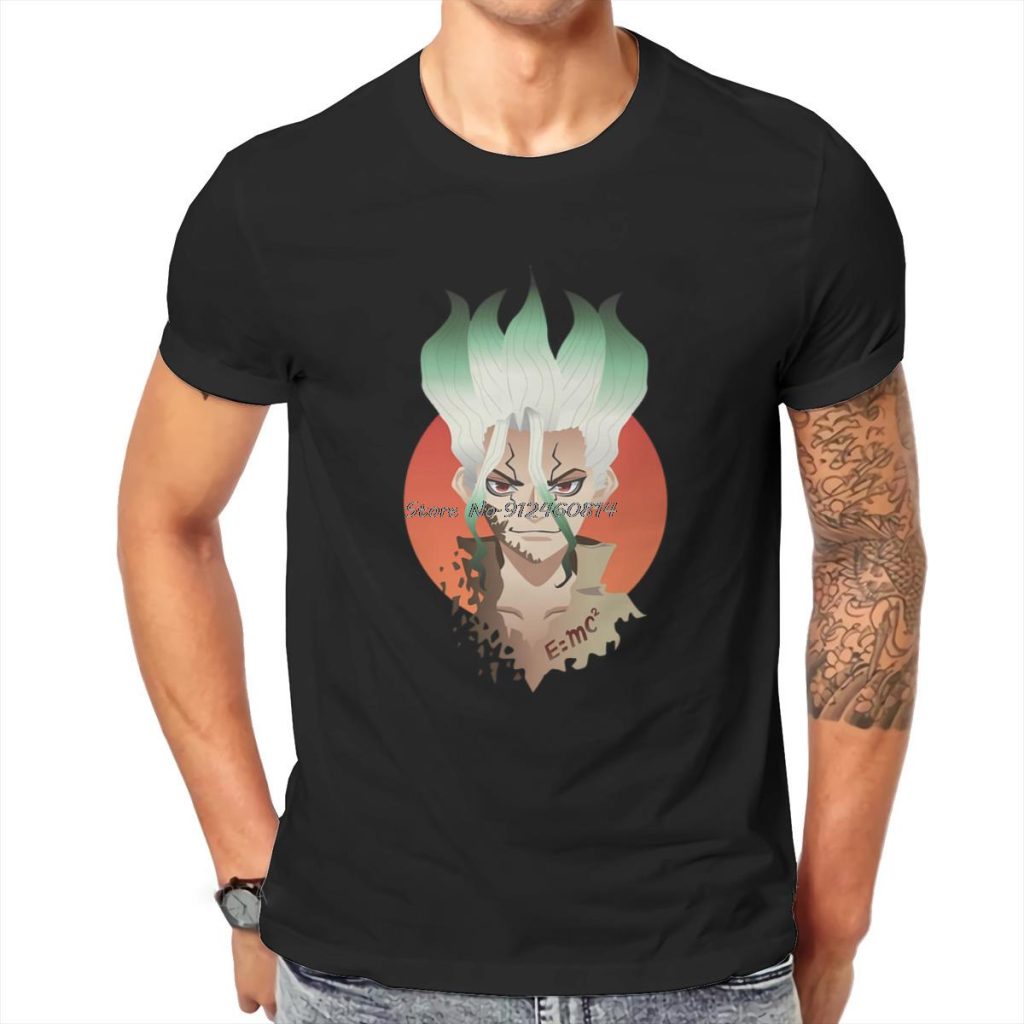 Dr Stone Manga Anime Senku2 T Shirt Classic Goth Summer Men Cotton O neck Tshirt Hip - Dr. Stone Shop