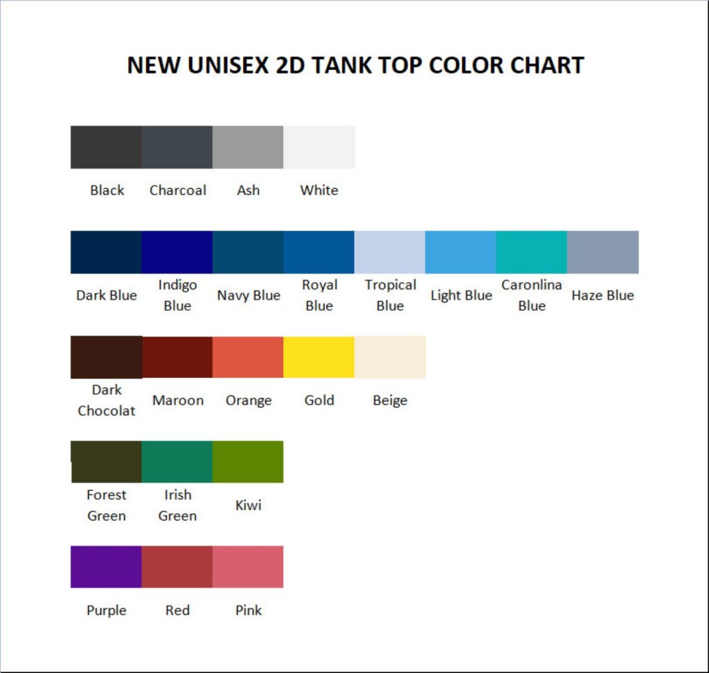 tank top color chart - Dr. Stone Shop